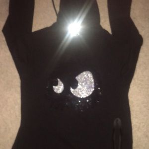 Rhinestone hoodie size L